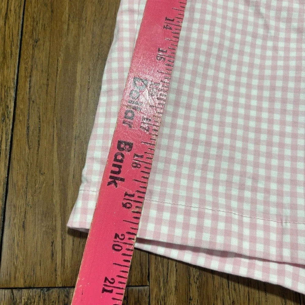 Tommy Hilfiger Men's 32 Shorts Chino Pink & White Gingham Flat Front New